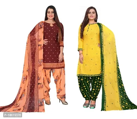 Beautiful Crepe Dress Material with Dupatta || combo of 2 ||