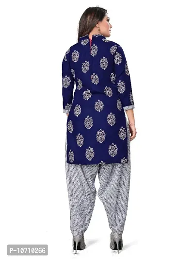 Paradise Prints Womens Blue Printed Unstitched Salwar Suit Material-thumb5