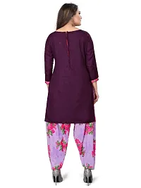 Paradise Prints Womens Purple Printed Unstitched Salwar Suit Material-thumb3