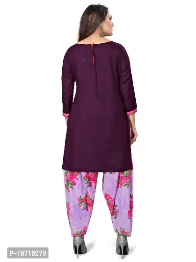 Paradise Prints Womens Purple Printed Unstitched Salwar Suit Material-thumb4