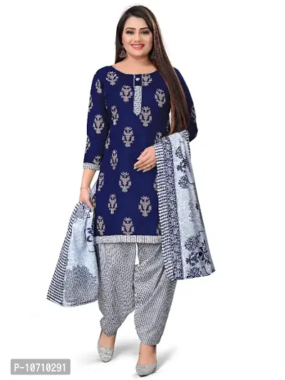 Paradise Prints Womens Blue Printed Unstitched Salwar Suit Material-thumb2