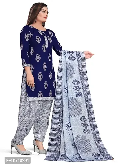 Paradise Prints Womens Blue Printed Unstitched Salwar Suit Material-thumb3