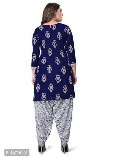 Paradise Prints Womens Blue Printed Unstitched Salwar Suit Material-thumb5