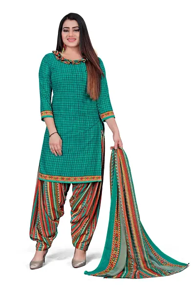 V3 FASHION STUDIO presents the exquisite collection of crepe 3 piece ethnic motif design unstitched suit (top,bottom,dupptta) for womens (OLIVE BROWN)