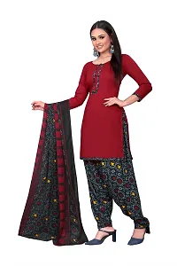 Stylish Crepe Printed Dress Material with Dupatta-thumb3