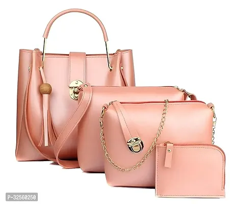 Women's Hand Bag Combo 4 Pcs Shining Peach-thumb0