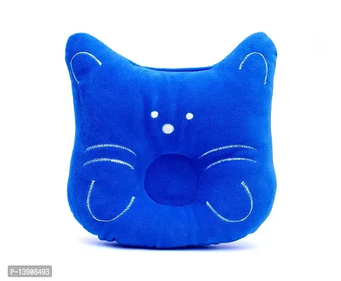 MERIDIAN HANDICRAFTS New Born Baby Pillow, Baby Cushion, Head Shaping Pillow, Neck Support Pillow, Soft Pillow with Fibre Filling for 0-12 Months (0-1year) - Cat Design-thumb0