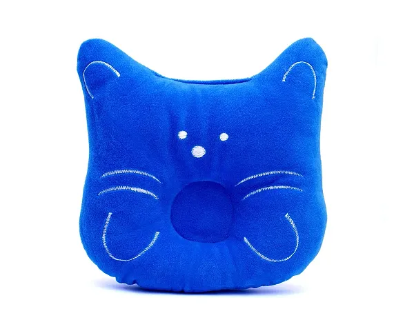 MERIDIAN HANDICRAFTS New Born Baby Pillow, Baby Cushion, Head Shaping Pillow, Neck Support Pillow, Soft Pillow with Fibre Filling for 0-12 Months (0-1year) - Cat Design