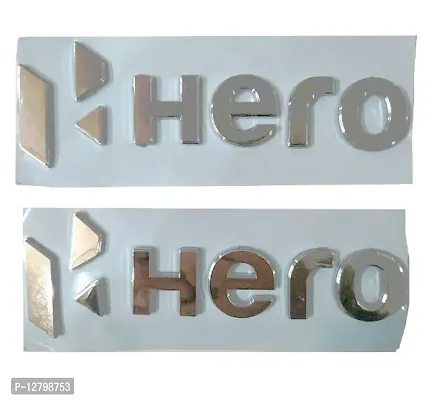 Hero Emblem/Logo for Bike (Silver) for Hero Bikes