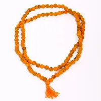 Jai Maa Ganga Rudraksh Natural Haldi Mala 108+1 Beads, Rosary Turmeric Jaap Mala (7 mm Bead)-thumb1