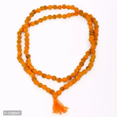 Jai Maa Ganga Rudraksh Natural Haldi Mala 108+1 Beads, Rosary Turmeric Jaap Mala (7 mm Bead)-thumb2