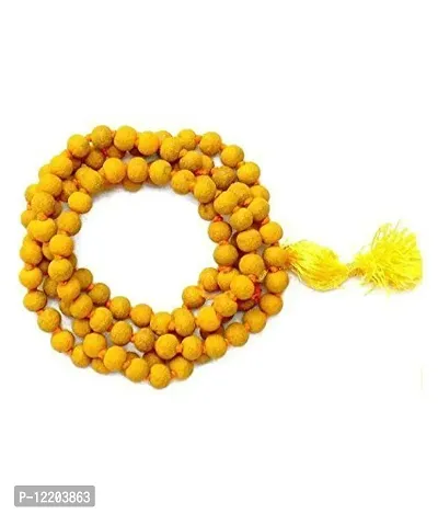 Generic Turmeric Haldi Mala 108+1 Beads for Japa and Unisex Wearing Mantra Siddha (Multicolor)