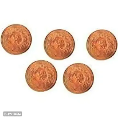 Puja Art Pure 5 Copper Coin with Out Hole for puja/vesikarn puja vastu puja ghar Shanti puja