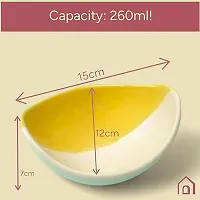 Claymistry Ceramic Yellow  White Boat Shaped Bowl-thumb3