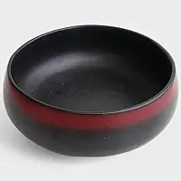 Claymistry Ceramic Black and Red Bowl-thumb1