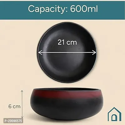 Claymistry Ceramic Black and Red Bowl-thumb3