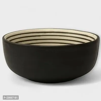 Claymistry Ceramic Black with Circular Patterns Bowl-thumb0