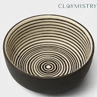 Claymistry Ceramic Black with Circular Patterns Bowl-thumb1