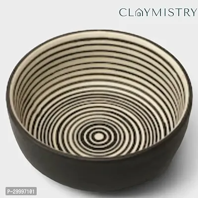 Claymistry Ceramic Black with Circular Patterns Bowl-thumb2