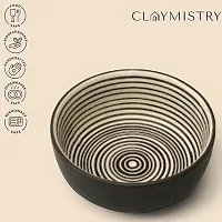 Claymistry Ceramic Black with Circular Patterns Bowl-thumb4