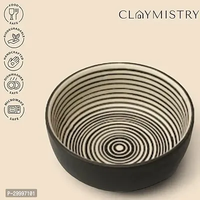 Claymistry Ceramic Black with Circular Patterns Bowl-thumb5