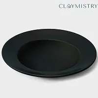 Claymistry Multi Utility Ceramic Dinner  Snacks Black Triangular Serving Plate-thumb1