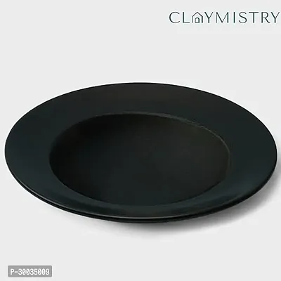 Claymistry Multi Utility Ceramic Dinner  Snacks Black Triangular Serving Plate-thumb2