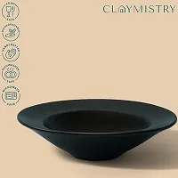 Claymistry Multi Utility Ceramic Dinner  Snacks Black Triangular Serving Plate-thumb2