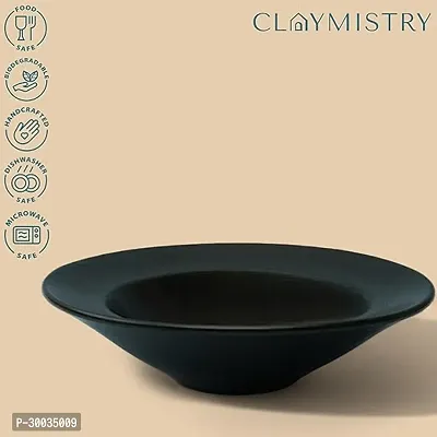 Claymistry Multi Utility Ceramic Dinner  Snacks Black Triangular Serving Plate-thumb3