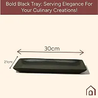 Claymistry Ceramic Dinner  Snacks Black Rectangle Tray-thumb3