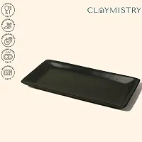 Claymistry Ceramic Dinner  Snacks Black Rectangle Tray-thumb2