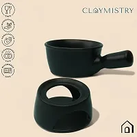 Claymistry Ceramic Black Fondue Set-thumb1