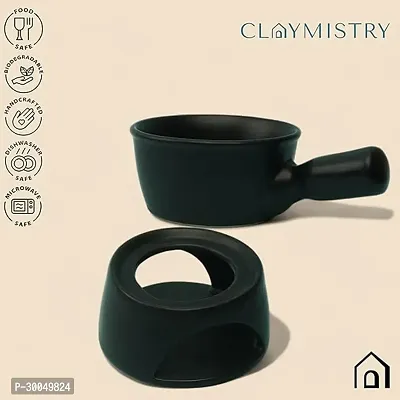 Claymistry Ceramic Black Fondue Set-thumb2