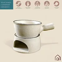 Claymistry Ceramic Ivory Fondue Set-thumb2