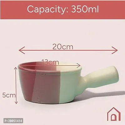 Claymistry Ceramic Pink Tri-Shaded Fondue Set (Bowl 20cm * 13cm * 5cm) (Coaster 13cm * 13cm * 7cm) Glossy | Dishwasher  Microwave Safe | Melting Pot for Cheese  Chocolate | | Premium Crockery-thumb2