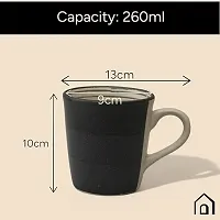 Claymistry Ceramic Black  White with Ridges Mug  Set of 2-thumb3