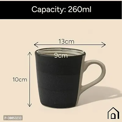 Claymistry Ceramic Black  White with Ridges Mug  Set of 2-thumb4