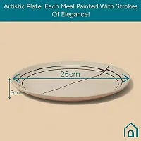 Claymistry Ceramic Ivory with Black Abstract Design Dinner Plate-thumb3