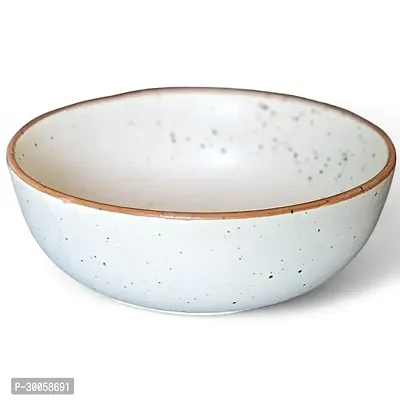 Claymistry Big Ceramic Biege with Brown Borders Serving Bowl