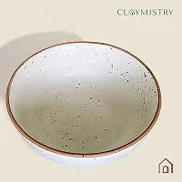 Claymistry Big Ceramic Biege with Brown Borders Serving Bowl-thumb1