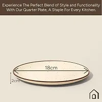 Ceramic Dinner  Snacks Ivory with Dark Brown Edge  Ridges Quarter Serving Plate-thumb3