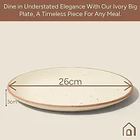 Ceramic Dinner  Snacks Ivory with Brown Edges Serving Plate-thumb3