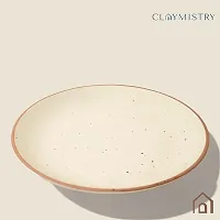 Ceramic Dinner  Snacks Ivory with Brown Edges Serving Plate-thumb2