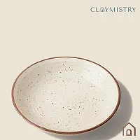 Ceramic Ivory with Light Brown Borders Dinner Plate-thumb2