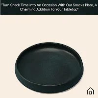 Ceramic Dinner  Snacks Black Serving Pasta Plate-thumb1