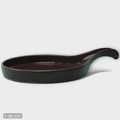 Claymistry Ceramic Dinner  Snacks Round Purple with Handle Tray-thumb0