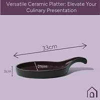 Claymistry Ceramic Dinner  Snacks Round Purple with Handle Tray-thumb3