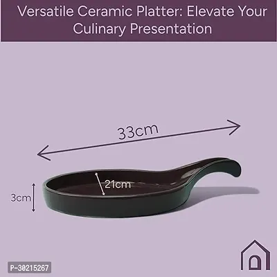 Claymistry Ceramic Dinner  Snacks Round Purple with Handle Tray-thumb4