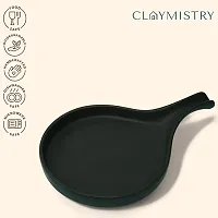 Claymistry Ceramic Dinner  Snacks Black Trays with Handle-thumb2