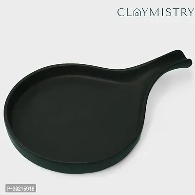 Claymistry Ceramic Dinner  Snacks Black Trays with Handle-thumb2